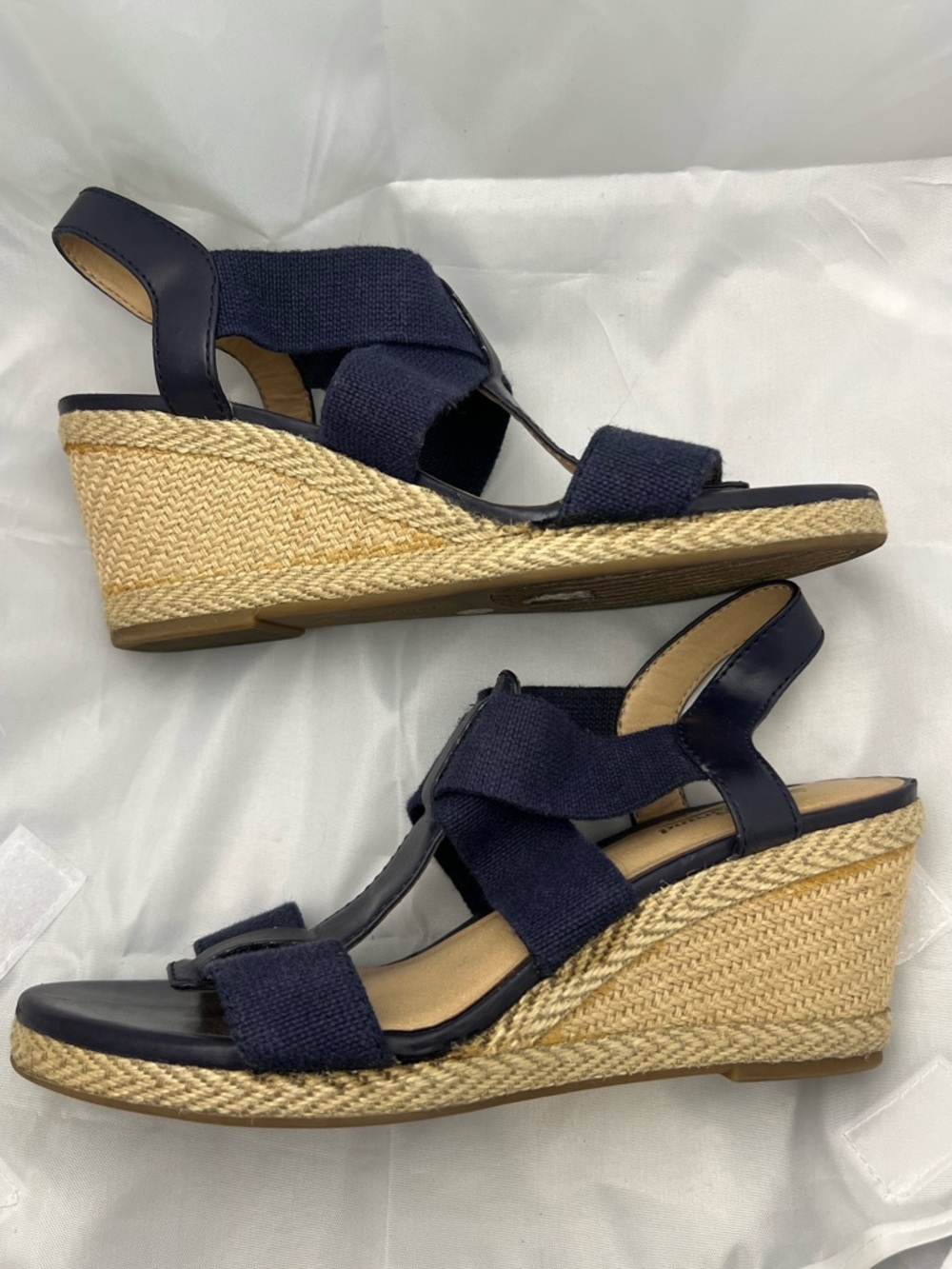Lucky Brand Navy Slingbackâ Espadrille Wedge Sandals Size 9